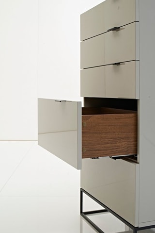 Móvel 5 gavetas - Cinzento claro e preto - 60 x 111 x 45 cm