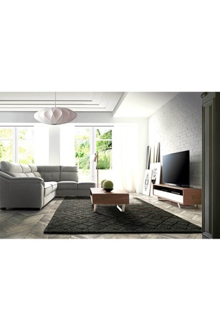 Móvel TV com 2 gavetas Natural e branco