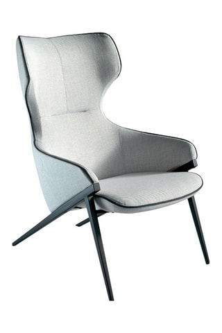 Cadeirão - Cinzento-claro - Efeito couro