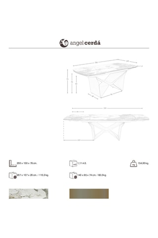 Table à manger extensible - 200/290 x 76 x 100 cm