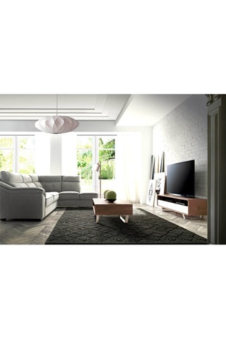 Mesa de centro Imitação de nogueira e prateado