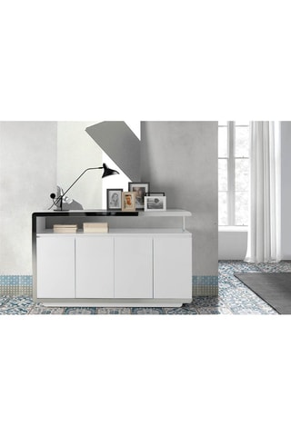 Aparador 4 portas - Branco - 140 x 40 x 85 cm