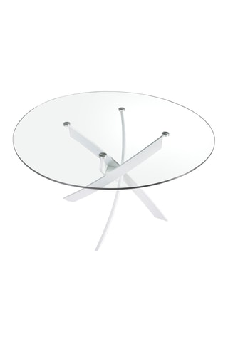 Table à manger - Plateau en verre - 110 x 75 x 110 cm