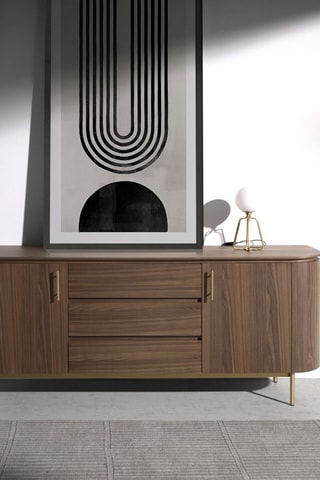 Cómoda 3 gavetas - Imitação de nogueira - 210 x 80 x 45 cm