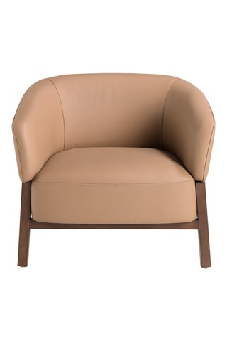 Fauteuil - Beige - Revêtement en cuir
