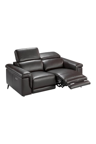 Sofá - Castanho-escuro - 2 lugares - Em couro