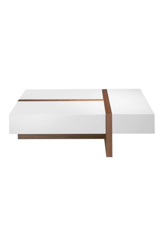 Mesa de centro Branco e imitação de nogueira