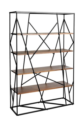 Biblioteca Imitação de nogueira e preto