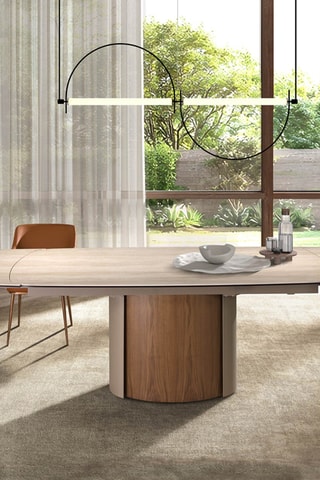 Mesa de refeição extensível em mármore - 180 x 100 x 76 cm