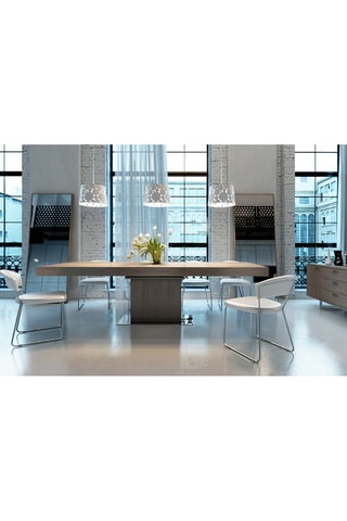 Table à manger extensible - Imitation noyer - 180 à 240 cm