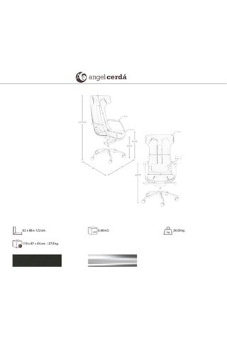 Cadeirão de escritório - 63 x 66 x 122 cm - Revestimento imitação de couro