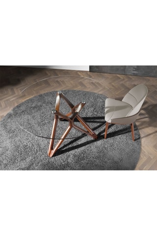 Table à manger - Frêne et verre - 120 x 75 x 120 cm