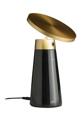 Candeeiro de mesa em mármore - Preto e dourado - 60 W