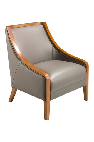 Cadeirão - Cinzento e natural - Em couro