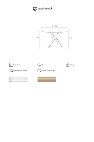 Table à manger en verre - 140 x 75 x 140 cm