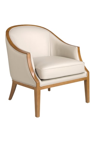 Cadeirão - Branco e natural - Em couro