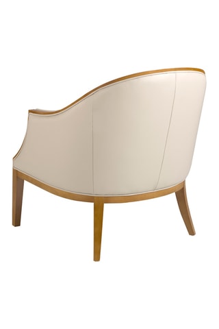 Cadeirão - Branco e natural - Em couro