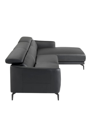Sofá de canto - Preto - 4 lugares - Em couro
