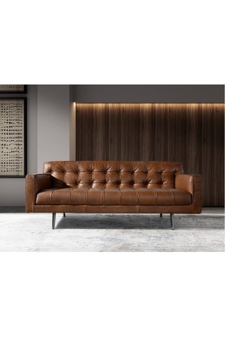 Sofá - Castanho - 2 lugares - Em couro