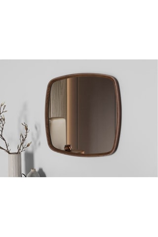 Espelho de parede - 65 x 4 x 65 cm - Natural