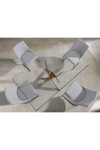 Table à manger en verre - 140 x 95 x 75 cm