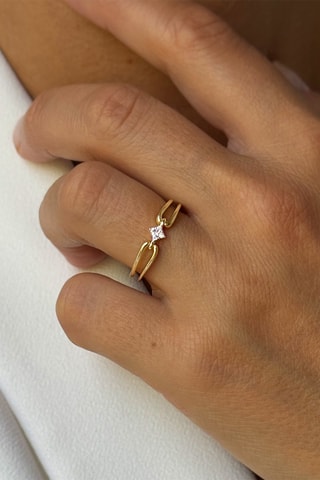 Anillo - Plata chapada en oro amarillo