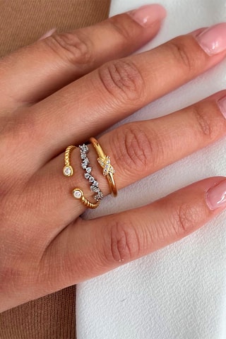 Anillo - Plata chapada en oro amarillo