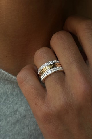 Anillo - Plata y plata chapada en oro amarillo