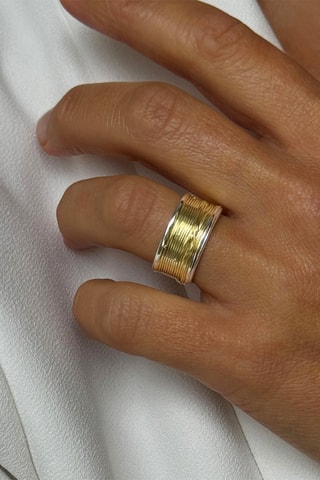 Anillo - Plata y plata chapada en oro amarillo