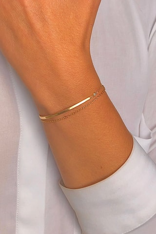 Pulsera - Plata chapada en oro rosa