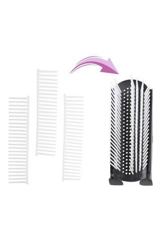 Cepillo neumático de carbón vegetal de bambú - 27 x 8 x 3 cm - Para cabello rizado - Blanco