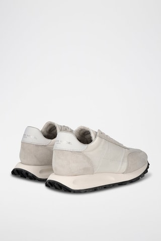 Kalfsnubuck Sneakers Tour - Wit en Beige