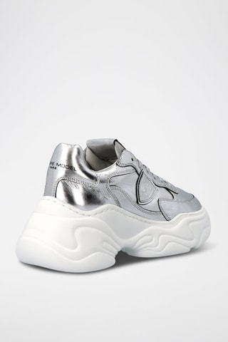 Leren Platform Sneakers Rivoli Low - Zilverkleurig