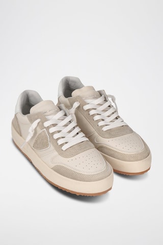 Baskets en cuir Nice - Beige et écru