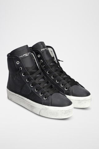 Hoge Leren Sneakers - Zwart