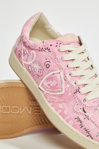 Baskets en cuir de chèvre Paisley - Rose
