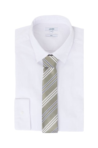 Corbata de seda - Caqui y blanco