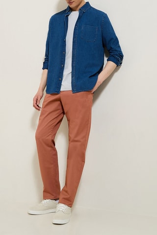 Pantalón chino regular fit de algodón orgánico - Naranja