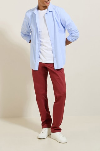 Pantalón chino regular fit de algodón orgánico - Burdeos