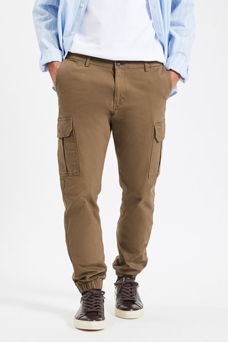 Pantalón cargo slim fit - Beige