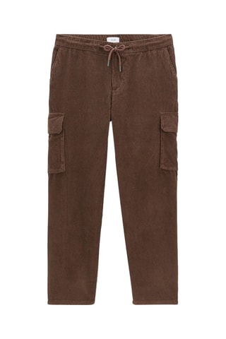 Pantalón recto de pana - Marrón