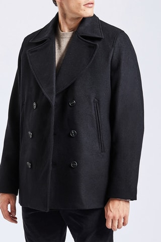 Abrigo marinero de lana - Azul oscuro