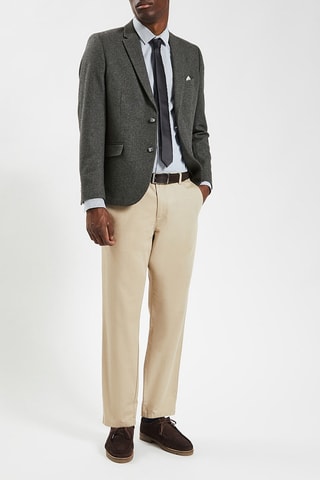 Chaqueta slim fit de lino - Gris jaspeado