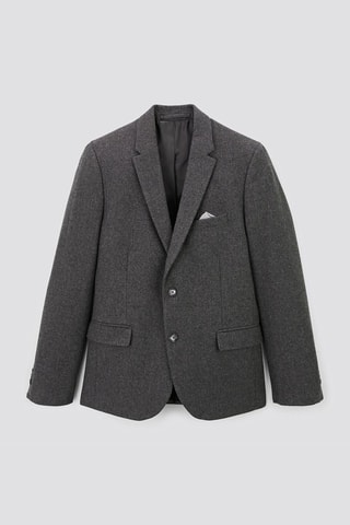Chaqueta slim fit de lino - Gris jaspeado