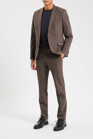 Chaqueta de traje slim fit - Marrón