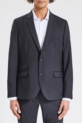 Chaqueta slim fit de lino - Azul marino