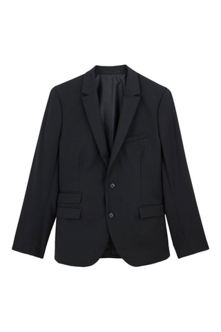 Chaqueta slim fit de lino - Azul marino