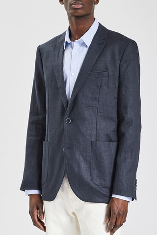Chaqueta de lino - Azul