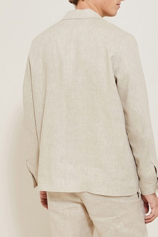 Chaqueta regular fit de lino - Beige
