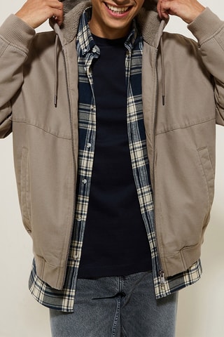 Chaqueta con capucha - Caqui